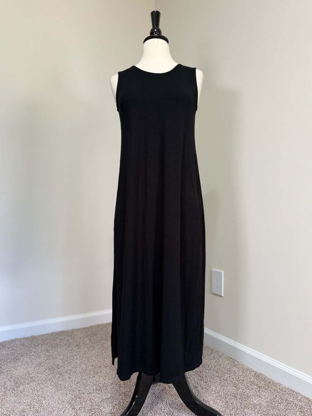 Eileen Fisher Quiet Luxury Lagenlook Soft Knit Maxi Dress Capsule Minimalist